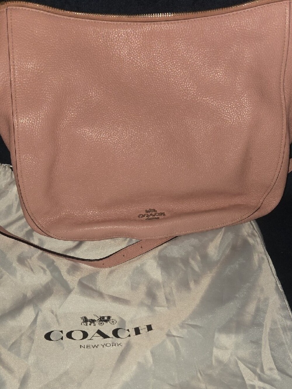 Coach Pebbled Leather "Elle" Hobo Bag in Petal Pink